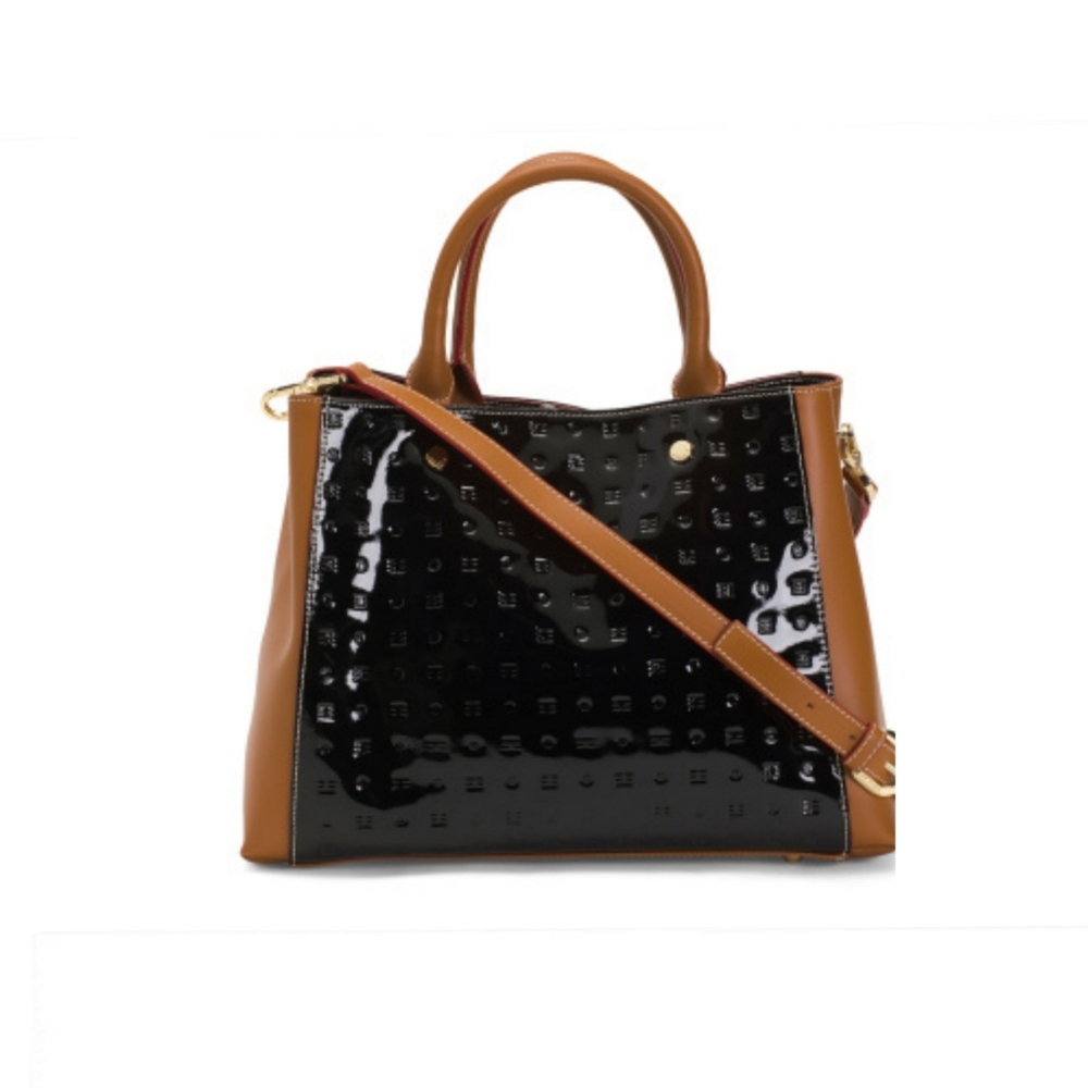 Arcadia Black and Brown Satchel